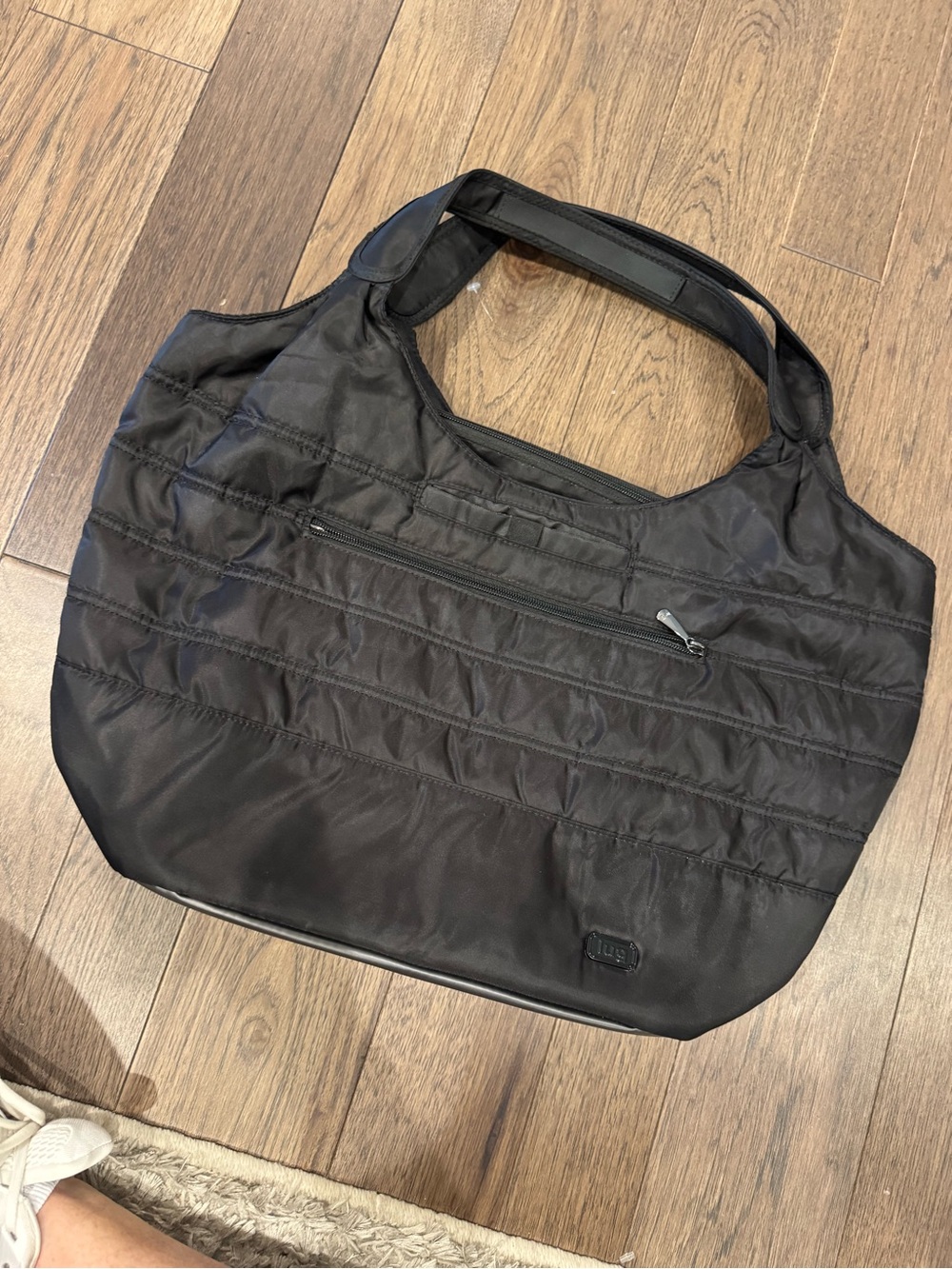 lug Black Quilted Nylon Travel Tote Bag